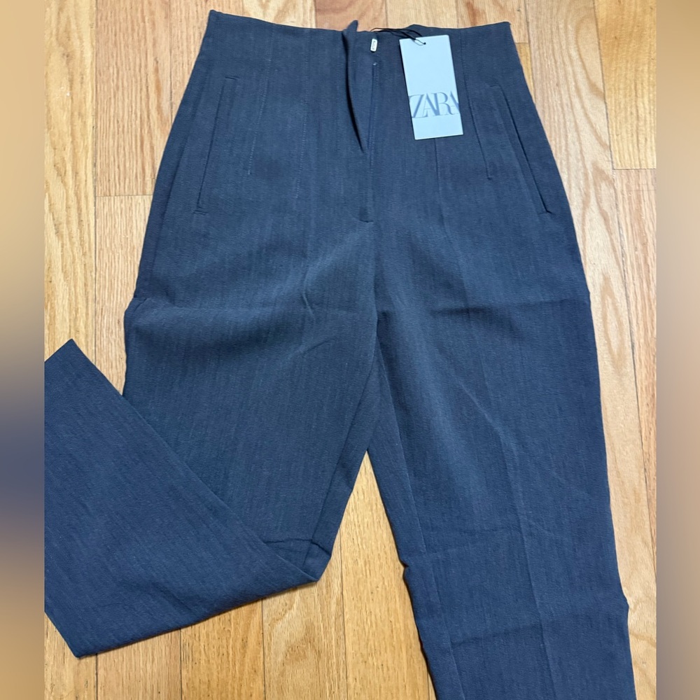 Zara High Waisted Trousers (Charcoal)